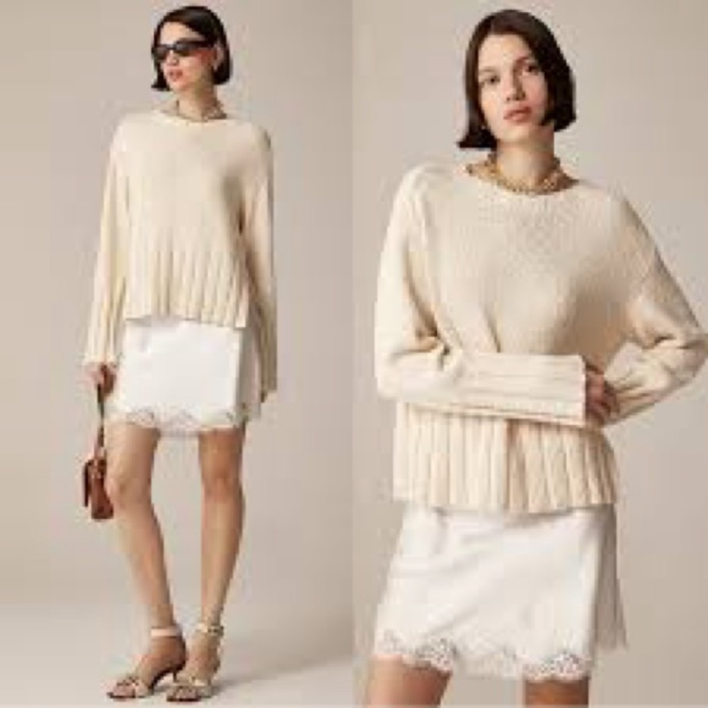 J. Crew Marina Sweater in Textured Cotton Blend - Picture 2 of 13